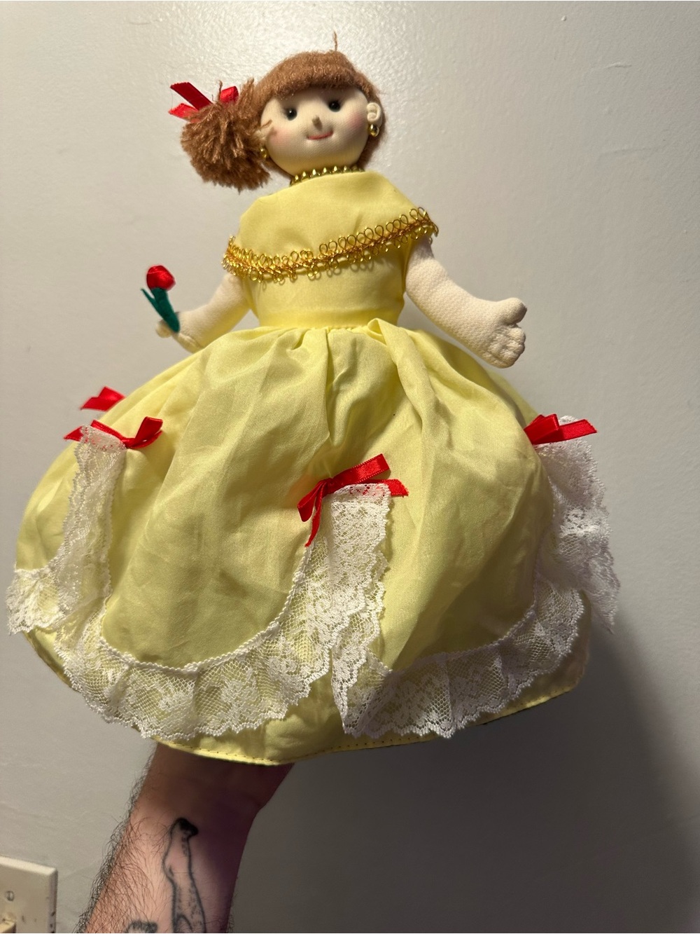 Vintage Style Beauty & The Beast Topsy Turvy Reversible Cloth Doll